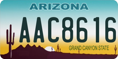 AZ license plate AAC8616