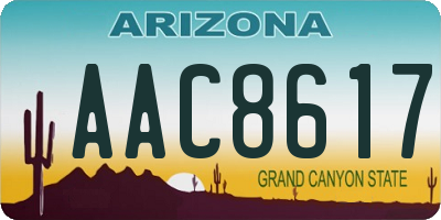 AZ license plate AAC8617