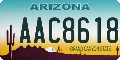 AZ license plate AAC8618