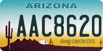 AZ license plate AAC8620