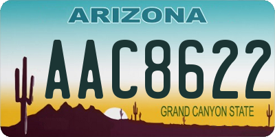 AZ license plate AAC8622