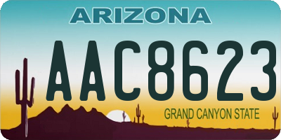 AZ license plate AAC8623