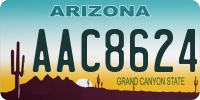 AZ license plate AAC8624