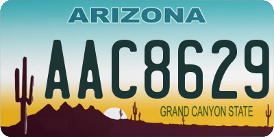 AZ license plate AAC8629