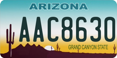 AZ license plate AAC8630