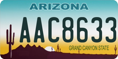 AZ license plate AAC8633