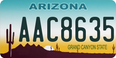 AZ license plate AAC8635