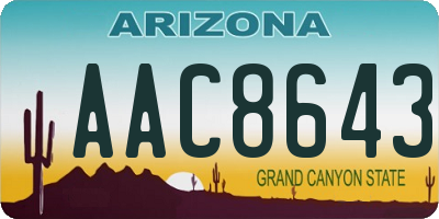 AZ license plate AAC8643