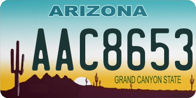 AZ license plate AAC8653