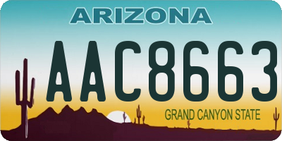 AZ license plate AAC8663