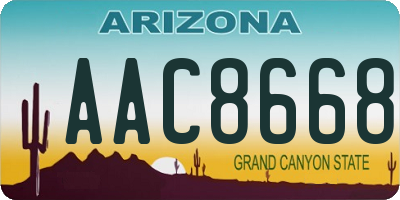 AZ license plate AAC8668