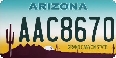 AZ license plate AAC8670