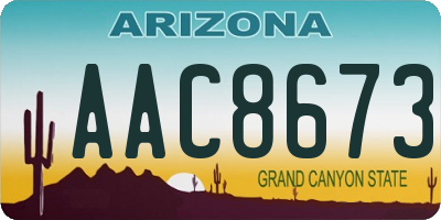 AZ license plate AAC8673