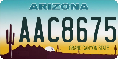 AZ license plate AAC8675