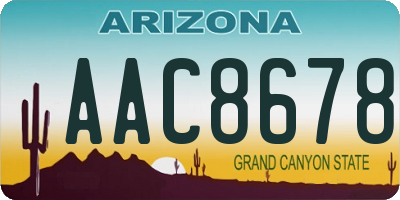 AZ license plate AAC8678