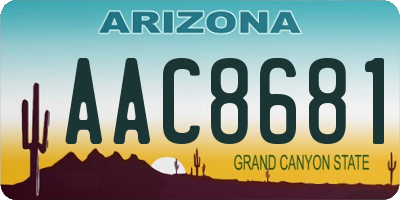 AZ license plate AAC8681