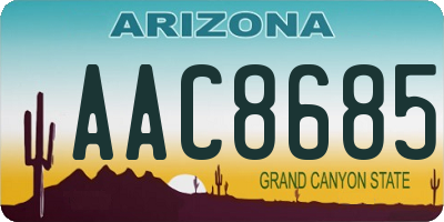 AZ license plate AAC8685