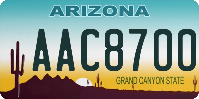 AZ license plate AAC8700