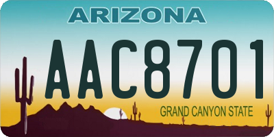 AZ license plate AAC8701