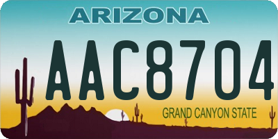 AZ license plate AAC8704