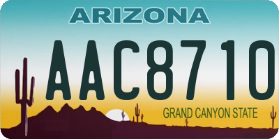 AZ license plate AAC8710