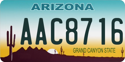 AZ license plate AAC8716