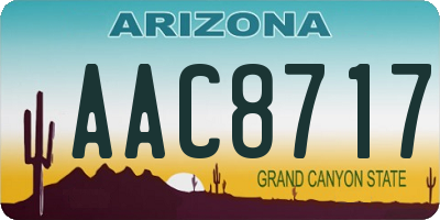 AZ license plate AAC8717