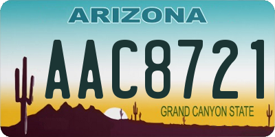 AZ license plate AAC8721