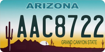 AZ license plate AAC8722