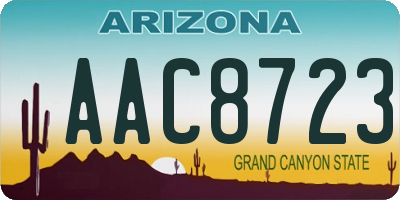 AZ license plate AAC8723