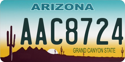 AZ license plate AAC8724