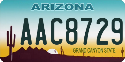 AZ license plate AAC8729