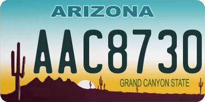 AZ license plate AAC8730