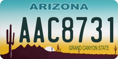 AZ license plate AAC8731