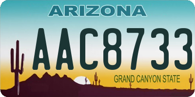 AZ license plate AAC8733