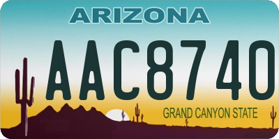 AZ license plate AAC8740