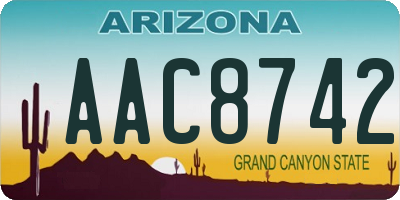 AZ license plate AAC8742