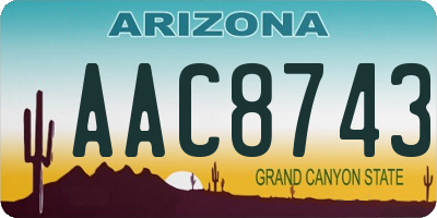 AZ license plate AAC8743