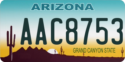 AZ license plate AAC8753