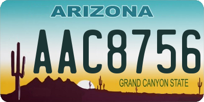 AZ license plate AAC8756