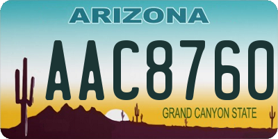 AZ license plate AAC8760