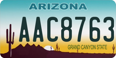 AZ license plate AAC8763