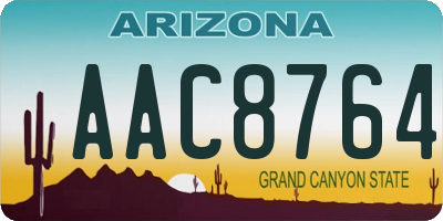 AZ license plate AAC8764