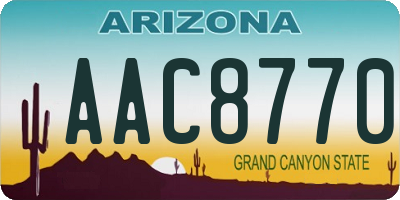 AZ license plate AAC8770