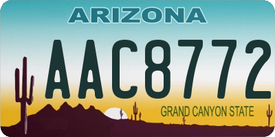 AZ license plate AAC8772