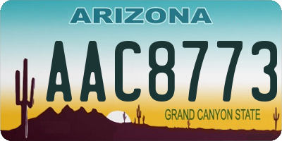 AZ license plate AAC8773