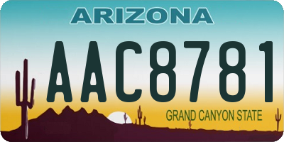 AZ license plate AAC8781