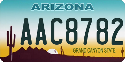 AZ license plate AAC8782