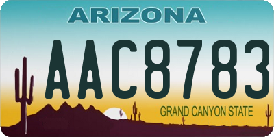 AZ license plate AAC8783