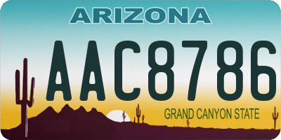 AZ license plate AAC8786